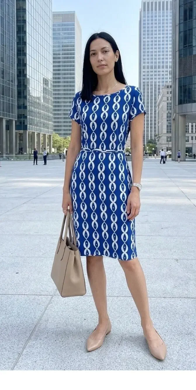 Leota Evil Eye Print Tie Waist Knee Length Dress Handmade NYC NWT Small - Picture 1 of 9